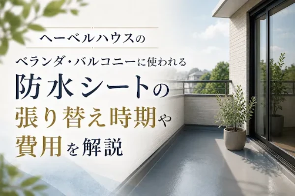ヘーベルハウスのベランダ・バルコニーに使われる防水シートの張り替え時期や費用を解説サムネイル
