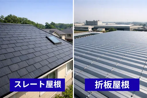 スレート屋根と折板屋根など他の屋根材との違い