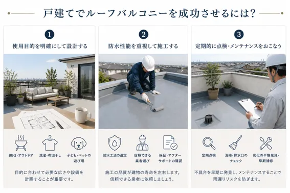 戸建てでルーフバルコニーを成功させるための対策