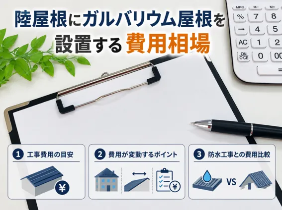 陸屋根にガルバリウム屋根を設置する費用相場