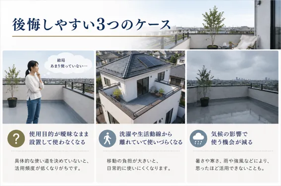 戸建てのルーフバルコニーで後悔しやすいケース