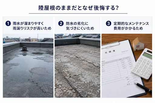 陸屋根のままだと後悔する理由