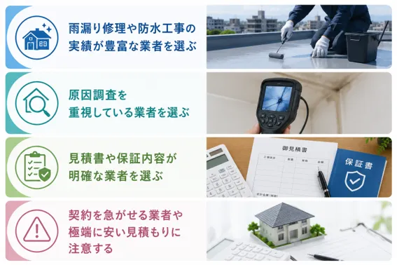 失敗しない雨漏り専門業者の選び方