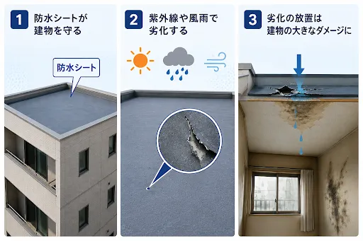 ヘーベルハウスの陸屋根に防水シートのメンテナンスが必要な理由