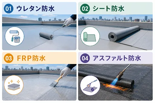 雨漏り対策でおこなわれる主な防水工事の種類