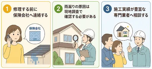 雨漏りで火災保険を利用するときの注意点