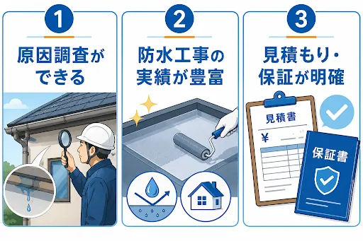 雨漏り工事はどこに頼む?後悔しない業者の選び方