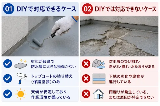屋上防水塗料やコーティング剤をDIYするときの注意点