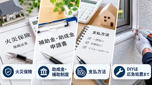 雨漏り修理費用を抑えたい・お金がないときの対処法
